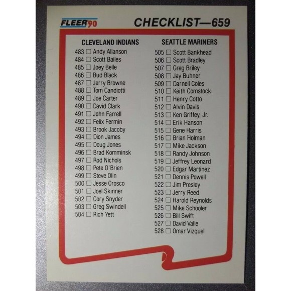 1990 Checklist Fleer Baseball Card #658 - Picture 2 of 2